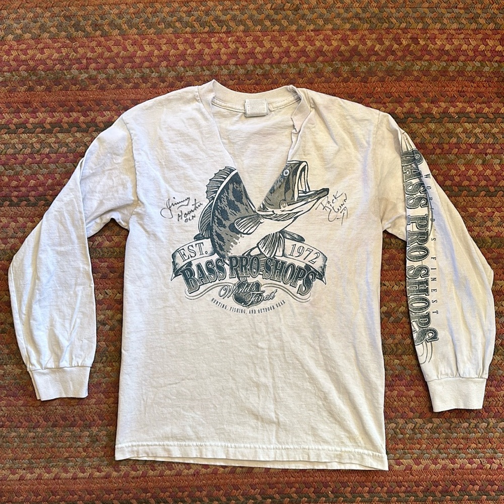 BASS PRO SHOPS AUTOGRAPHED LONG SLEEVE TEE